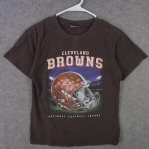 Cleveland Browns Shirt Short Sleeve Graphic Brown NFL Football Helmet Tee